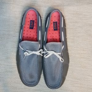 Swims men's lace loafer boat shoes in Camo Grey Size 11